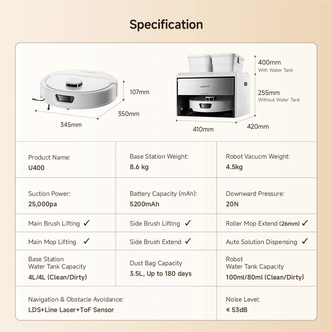 UWANT U400 Smart Robot Vacuum Uwant MY