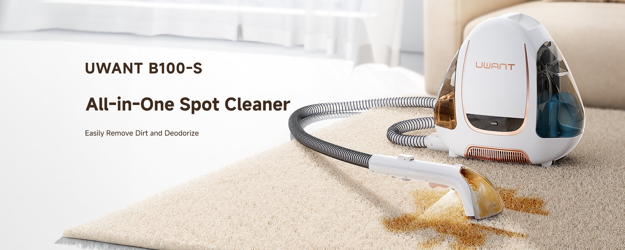 Uwant B100S Portable Spot Cleaner | 3-Step Deep Stain Removal