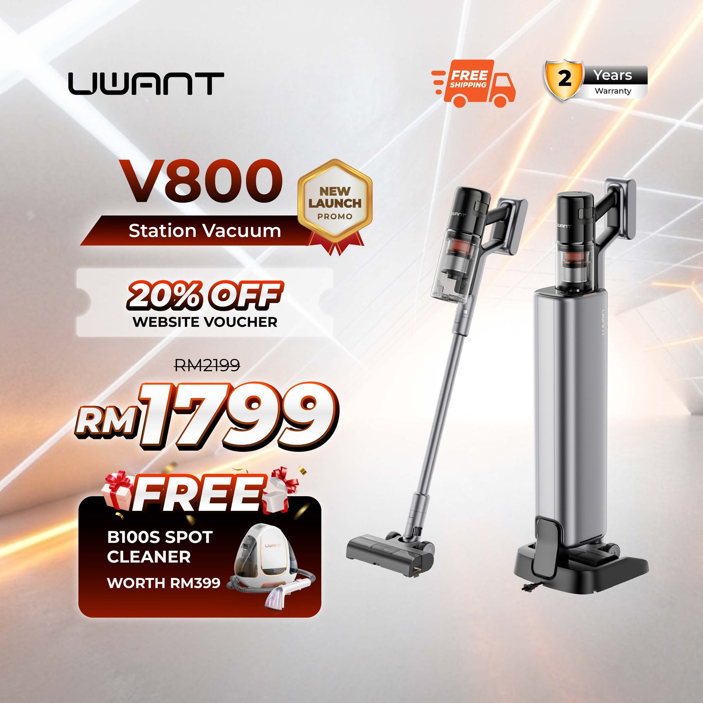 [Preorder] Uwant V800 Cordless Station Vacuum Cleaner Uwant MY