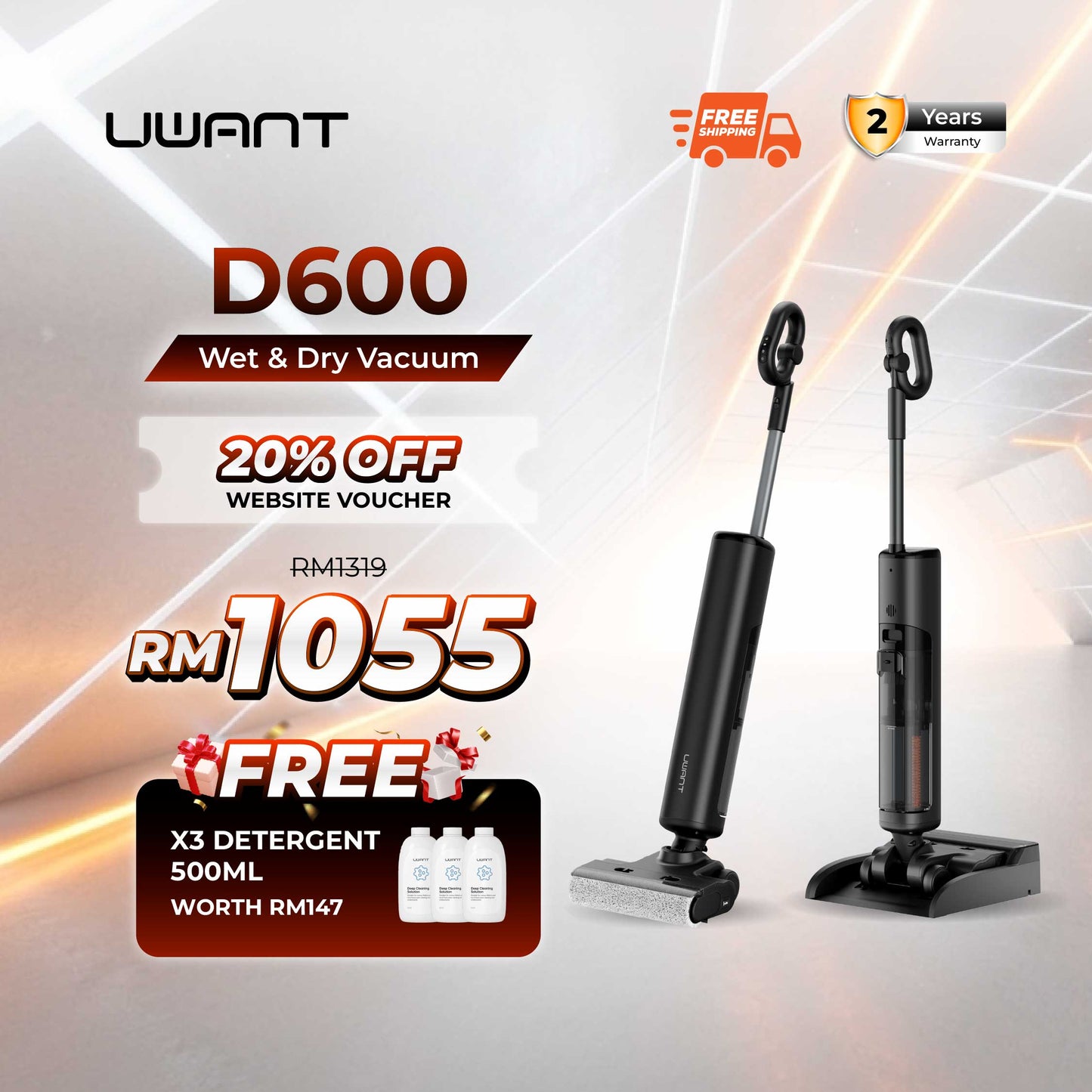 UWANT D600 Wet Dry Vacuum Uwant-my