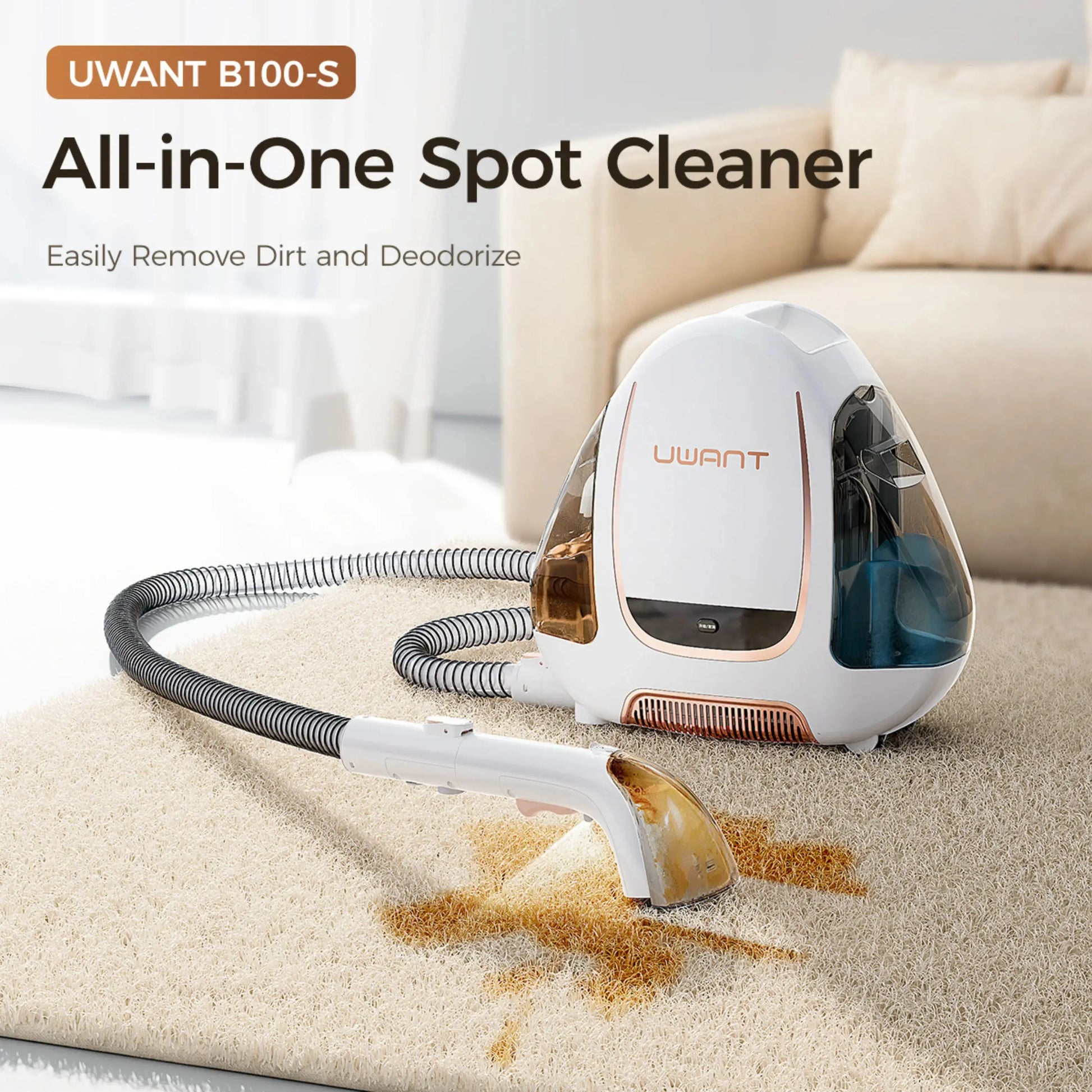 Uwant B100S Portable Spot Cleaner | 3-Step Deep Stain Removal